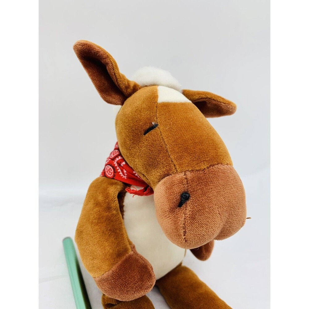 Manhattan Velour Plush Floppy Horse Brown Soft Stuffed Animal Bandana *Faded Tag - Picture 4 of 10